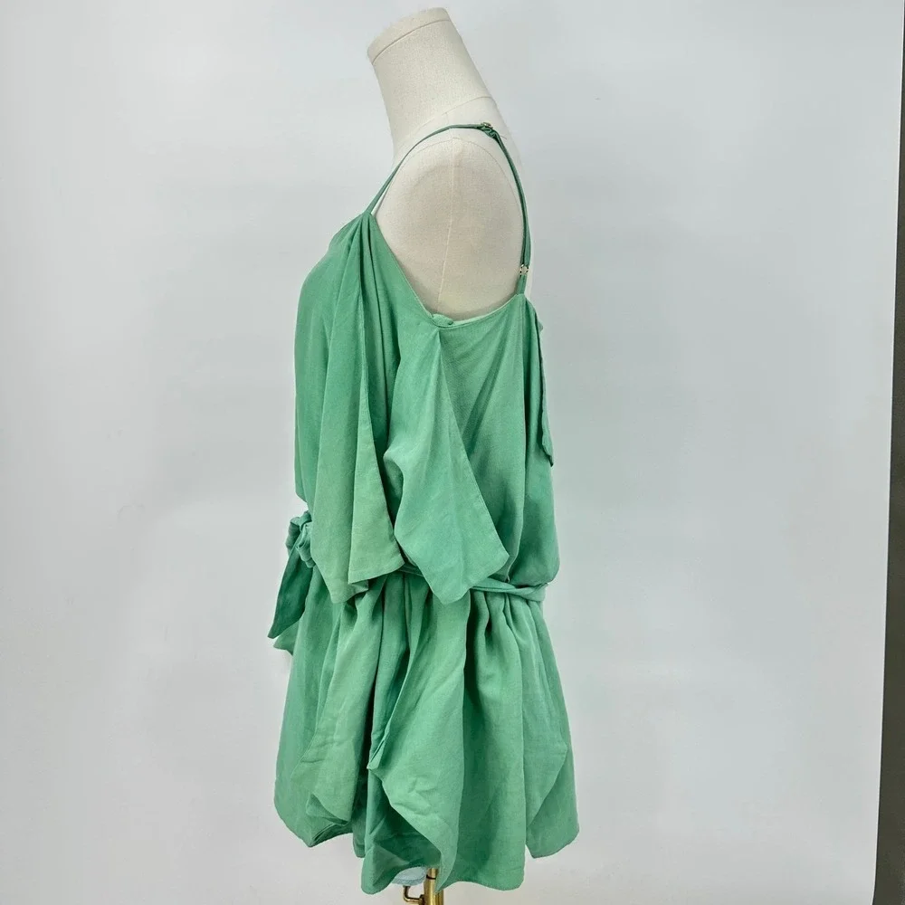 Camilla and Marc Cleo Linen Frock Napkin Dress 10 Mint Green‎ Earthy Naturecore